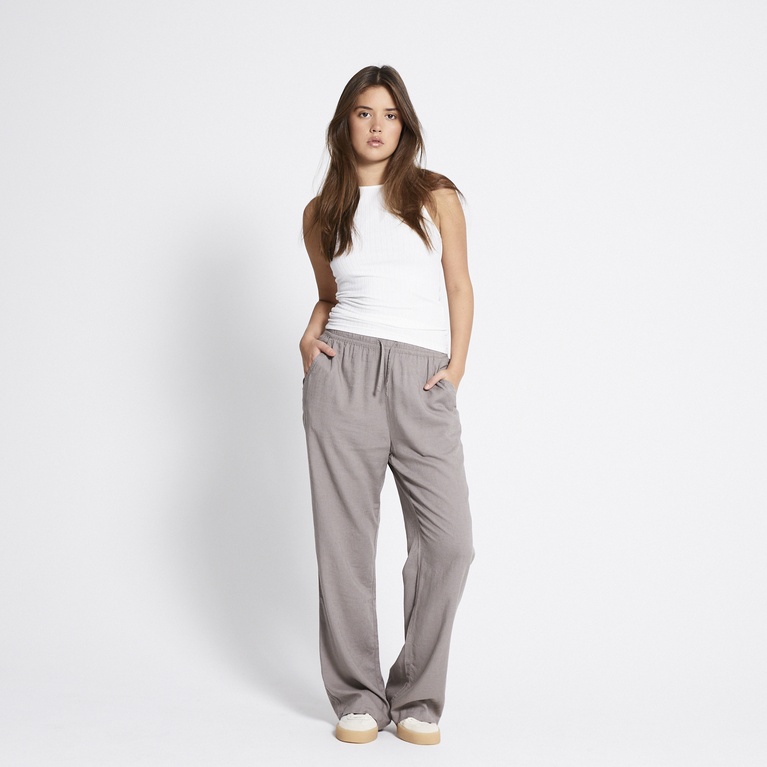 Linen blend pants "Denise" Dk Beige